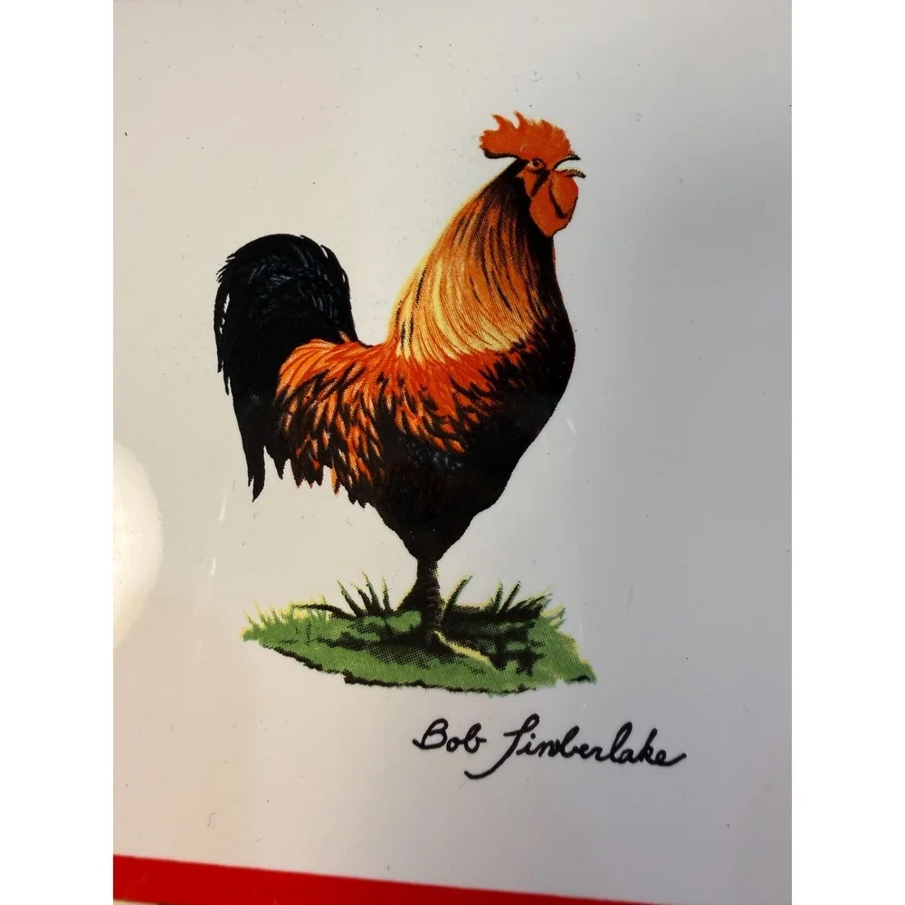 Bob‎ Timberlake Rooster Tile Plaque Set: Farmhouse Kitchen Decor
